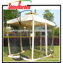 Paraguas colgante desplazado Al aire libre de aluminio Toldo solar para sol con malla Patio Poste inclinado Gazebo